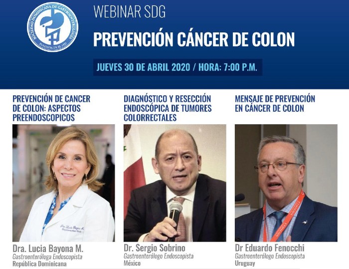 La Sociedad Dominicana de Gastroenterología invita a webinar sobre cáncer de colon 