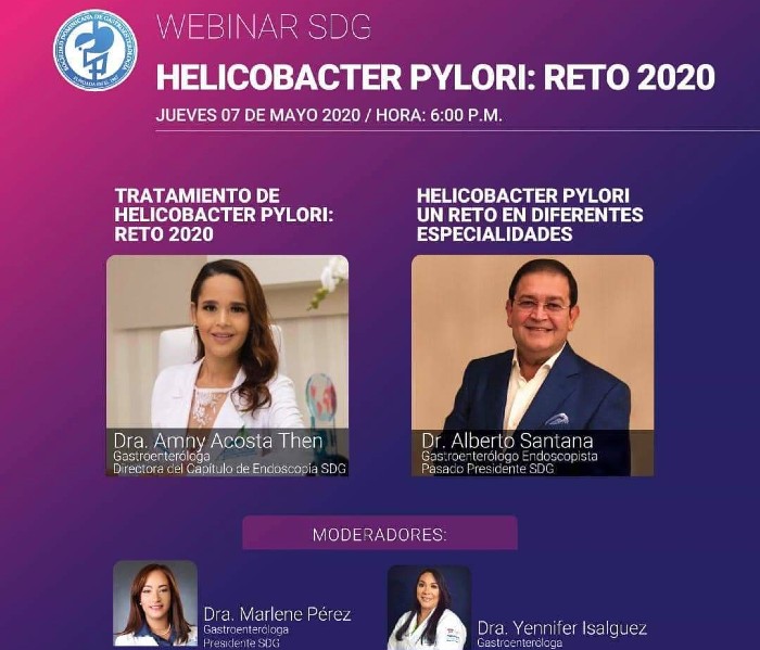 La Sociedad Dominicana de Gastroenterología invita a webinar sobre Helicobacter Pylori 
