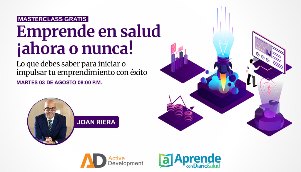 Realizarán masterclass sobre cómo emprender en salud con éxito 