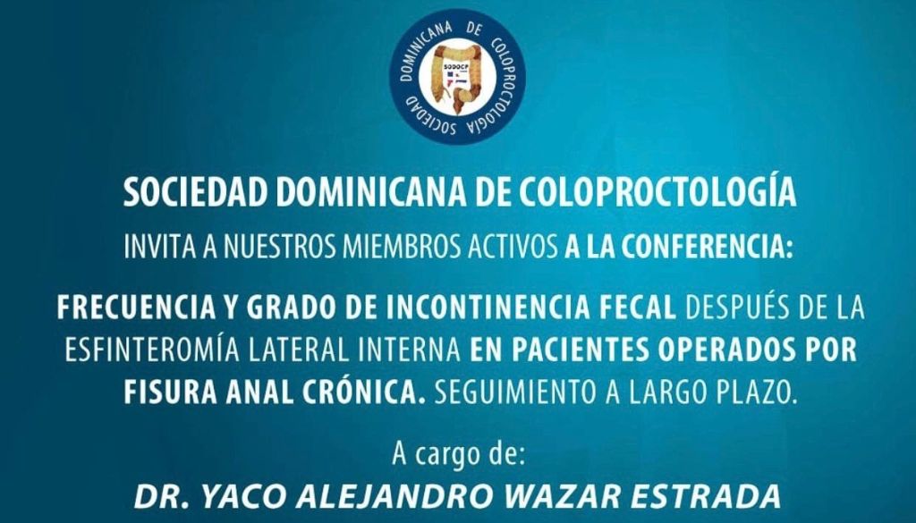 Sociedad Coloproctología invita a conferencia sobre incontinencia fecal  