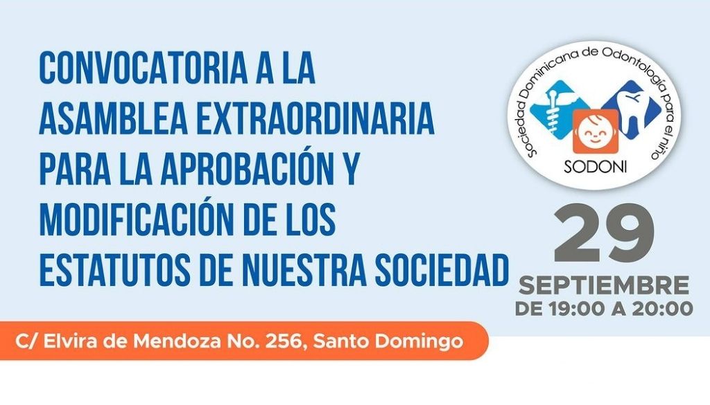 Sociedad Odontología para el Niño convoca a asamblea  