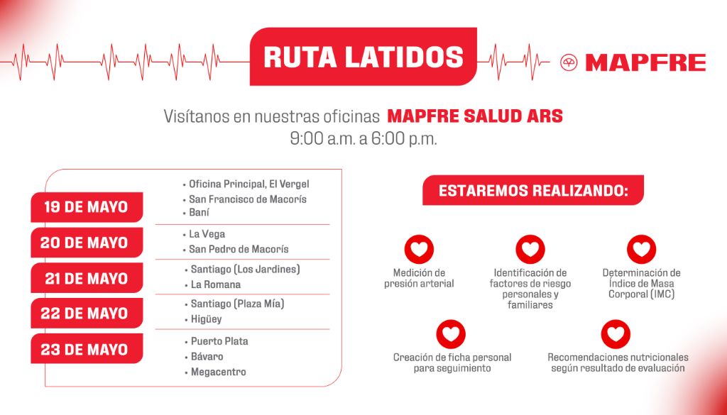 MAPFRE Dominicana anuncia jornadas gratuitas a través de su “Ruta Latidos 2025” 