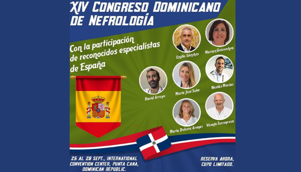 Reconocidos especialistas participarán en el XIV Congreso Dominicano de Nefrología 