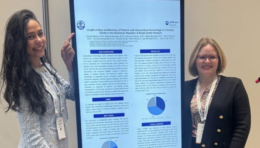 Departamento de Neurología del Hospital Cabral y Báez destaca en el Congreso Mundial de Stroke 2025 